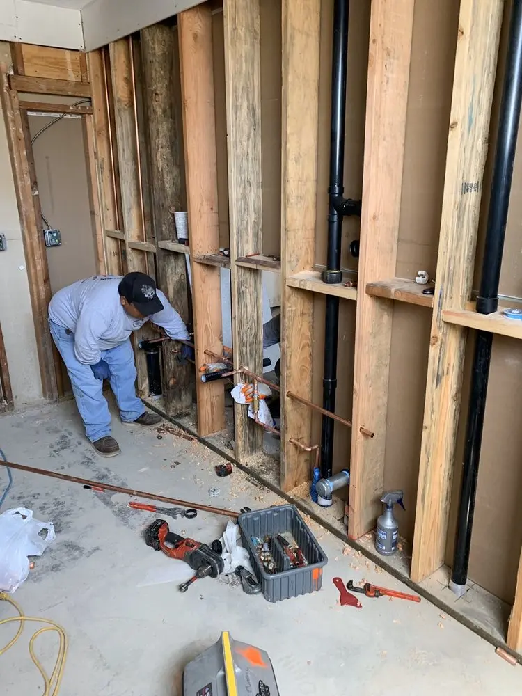Commercial rough-in plumbing for Water Heater Replacement in Texas Corner